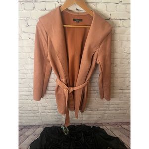 🫣Blāshe Rosey Pink Suede Style Trench -Size Small